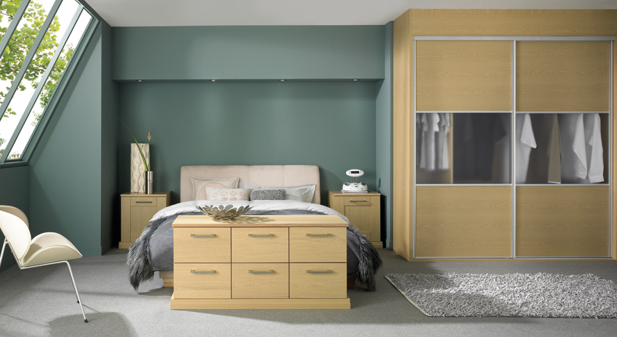 Modern Green Bedroom with Fitted Furniture